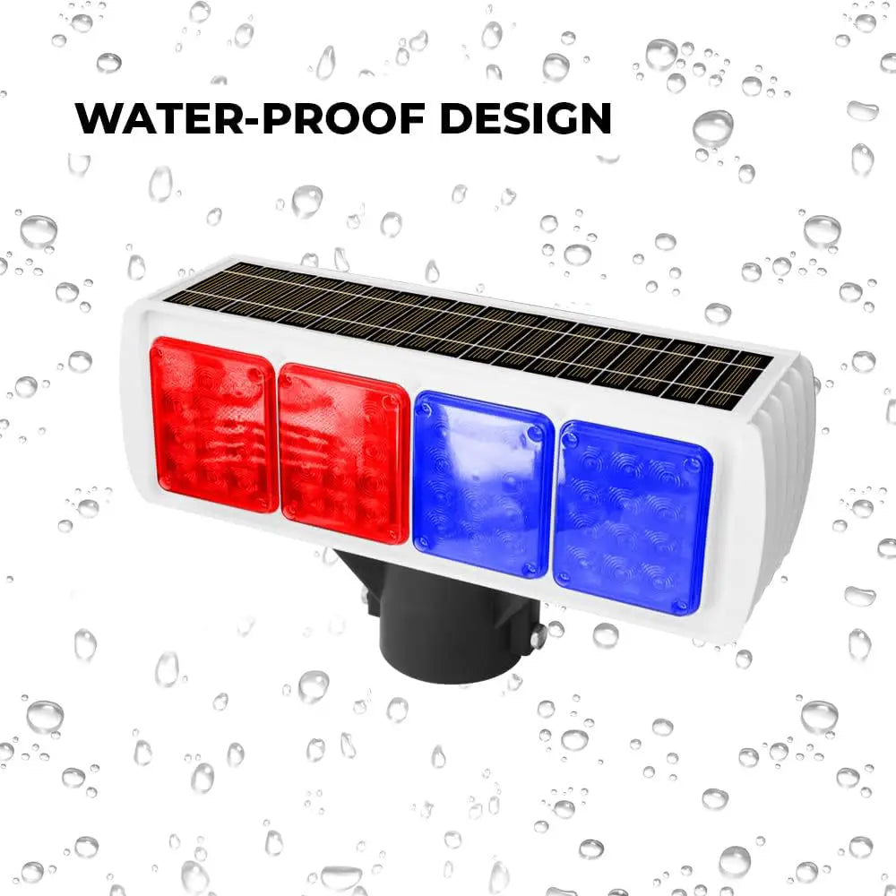 Solar LED strobe light red and blue for safety and high visibility alerts