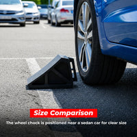 3.1kg heavy duty rubber wheel chock for cars, trucks, and trailers