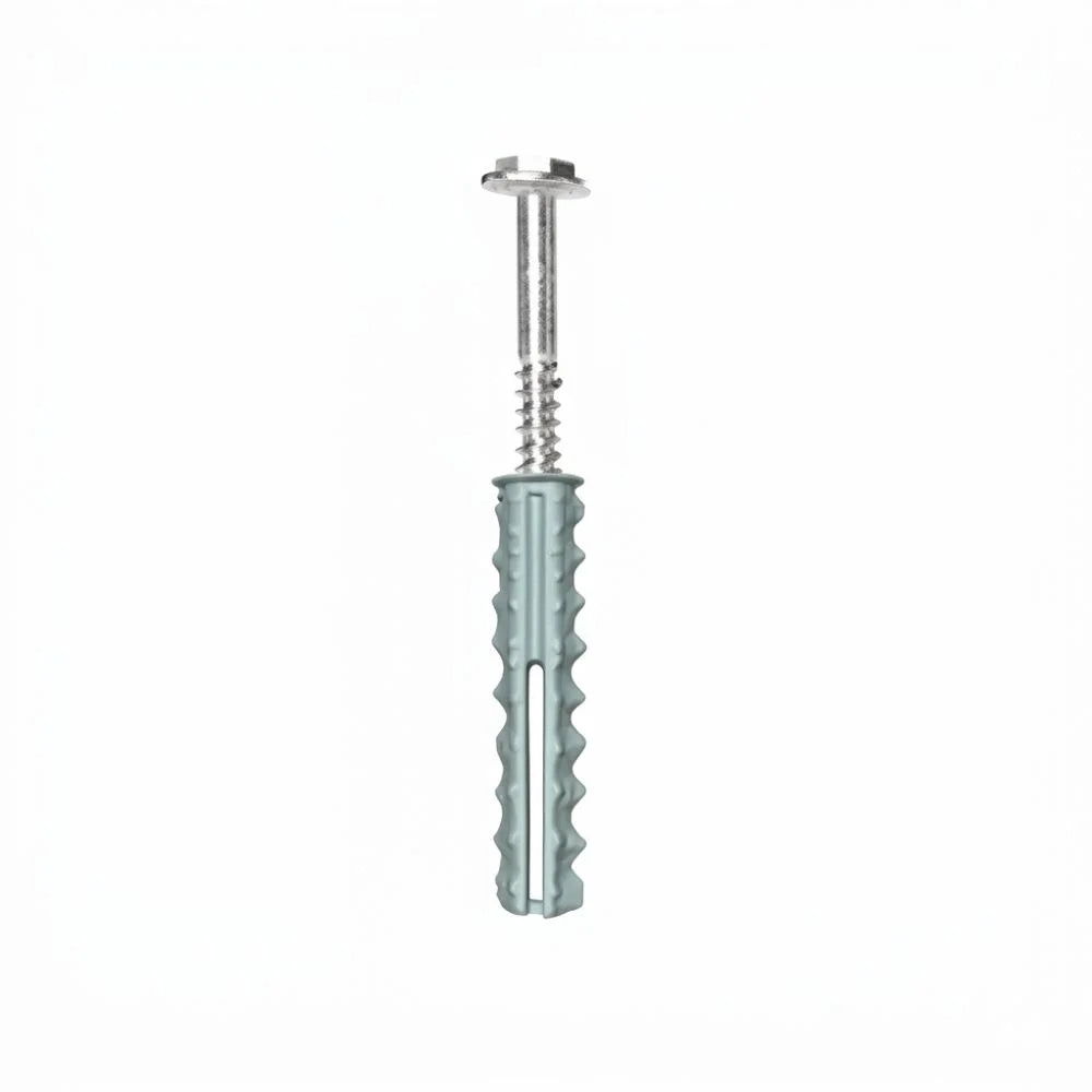 Metal screw on a white background