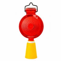 Solar lamp warning light with cone base for traffic safety and hazard marking