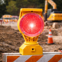 Solar warning light mount bracket red blue for traffic and road safety