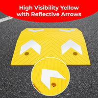 Durable yellow PVC speed ramp 55cm 7.5cm height for traffic safety use