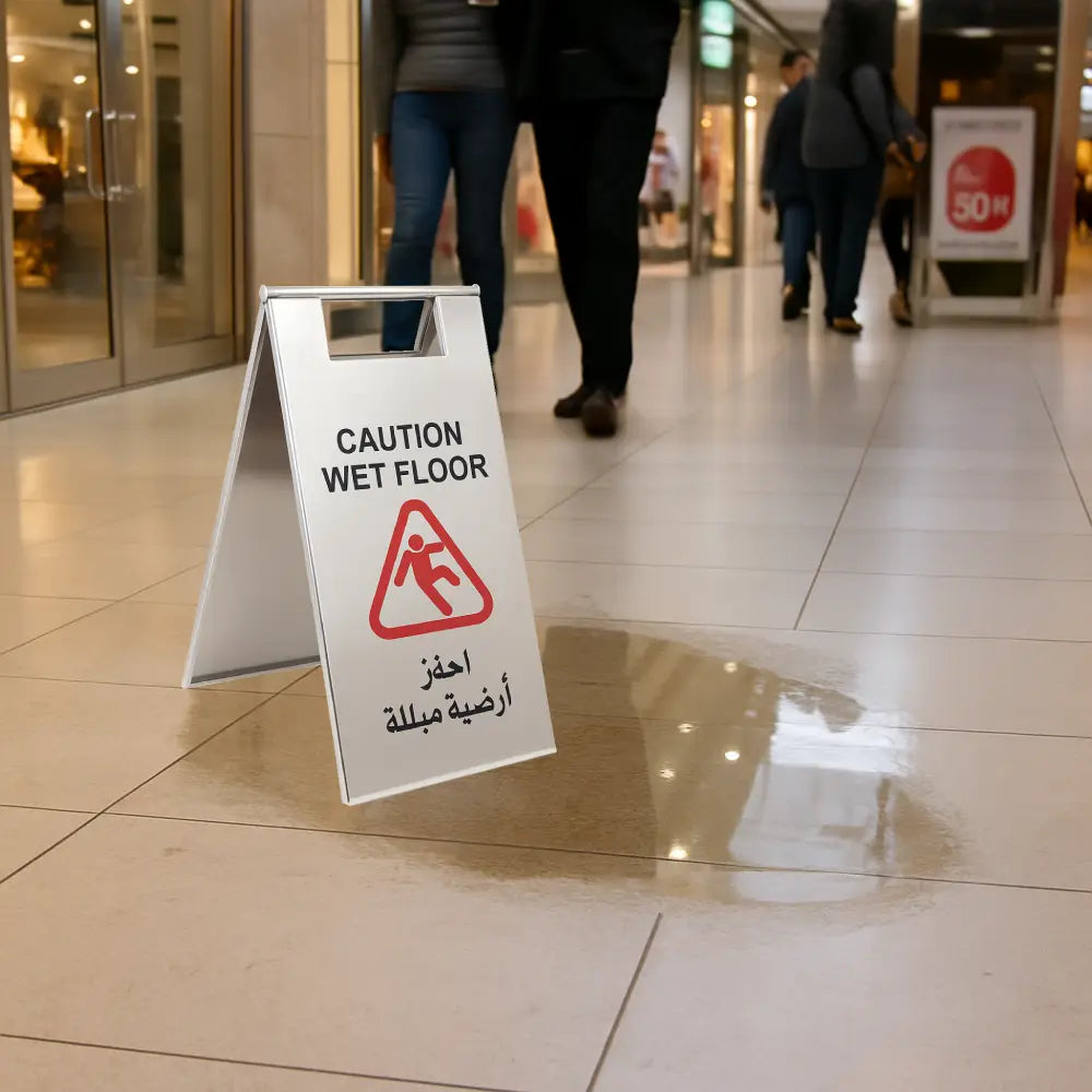 60cm stainless steel foldable floor sign warning for wet surfaces