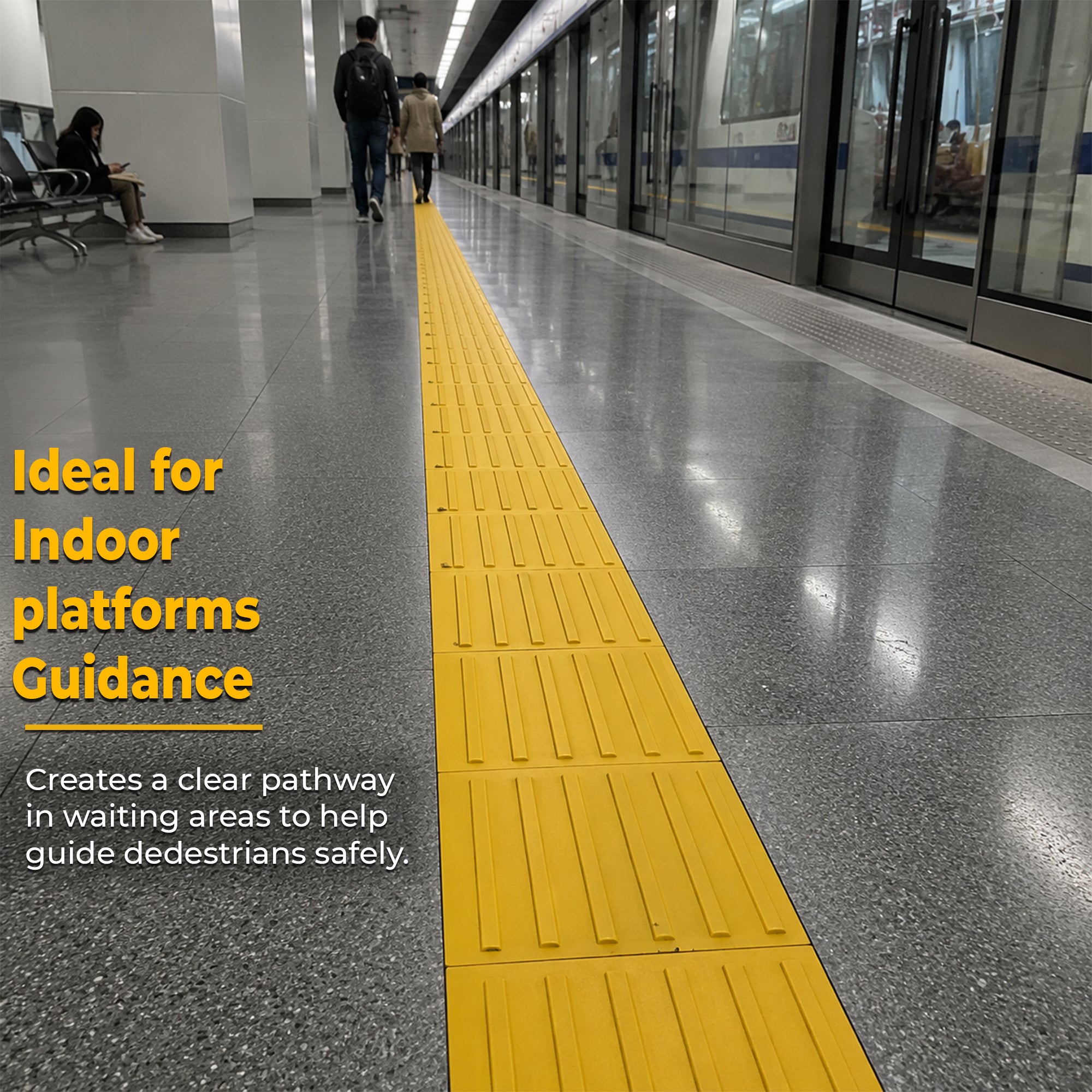 40x40cm yellow tactile paving tile for pedestrian guidance and accessibility