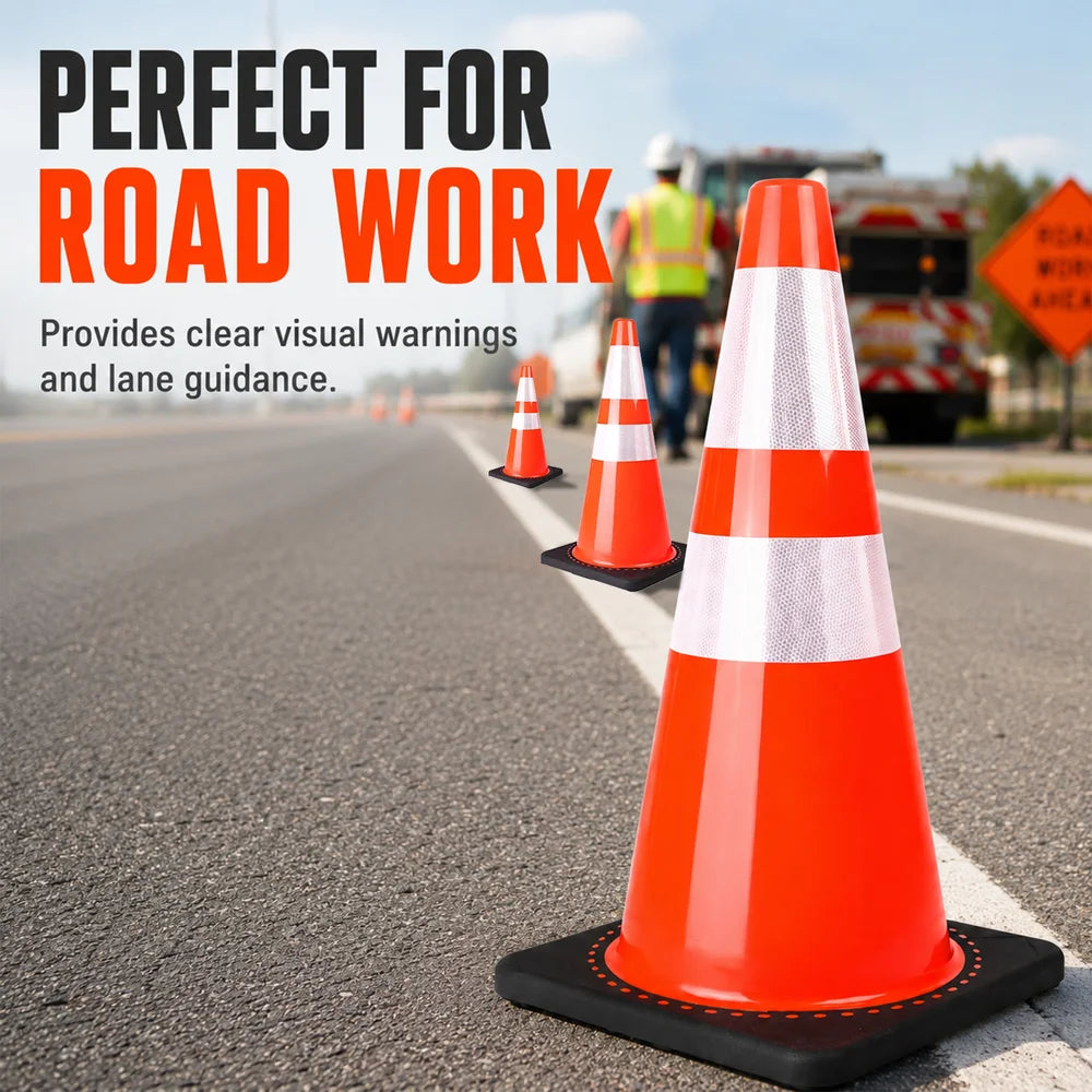 70cm orange PVC traffic cone with black base for hazard marking and safety