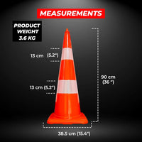 Orange 90cm PVC unbreakable traffic cone for construction and safety zones