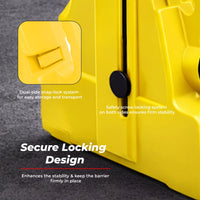 Yellow 2.3m expandable water filled barrier for road and crowd management