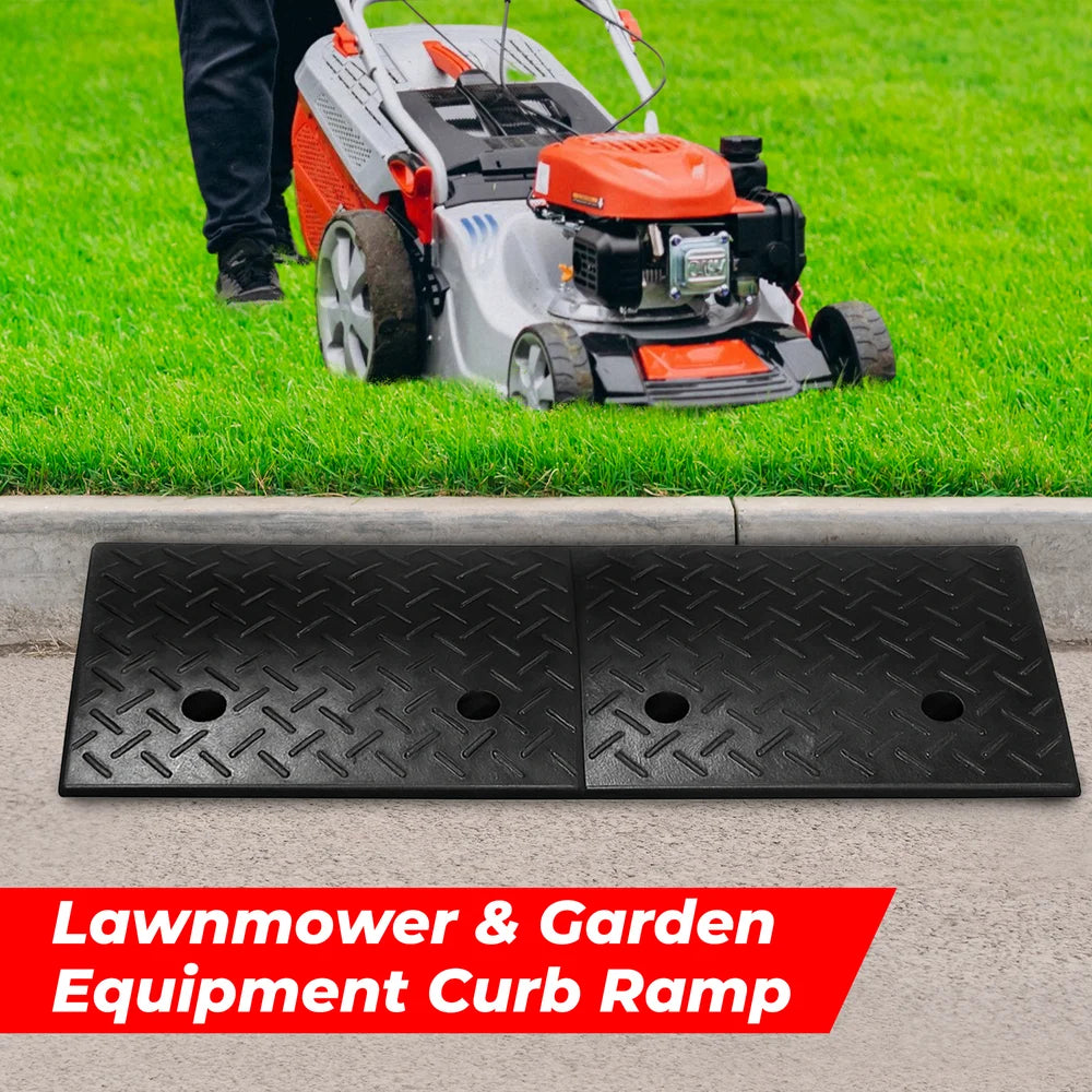 Wheel curb ramp rubber heavy duty for garages and driveways