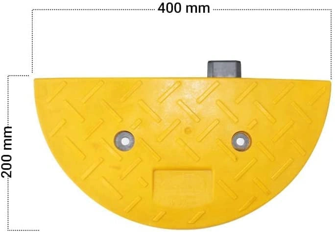 Yellow PVC speed bump end cap 20CM for road safety