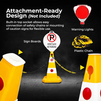 62cm yellow reflective traffic cone Evelux for traffic control and visibility