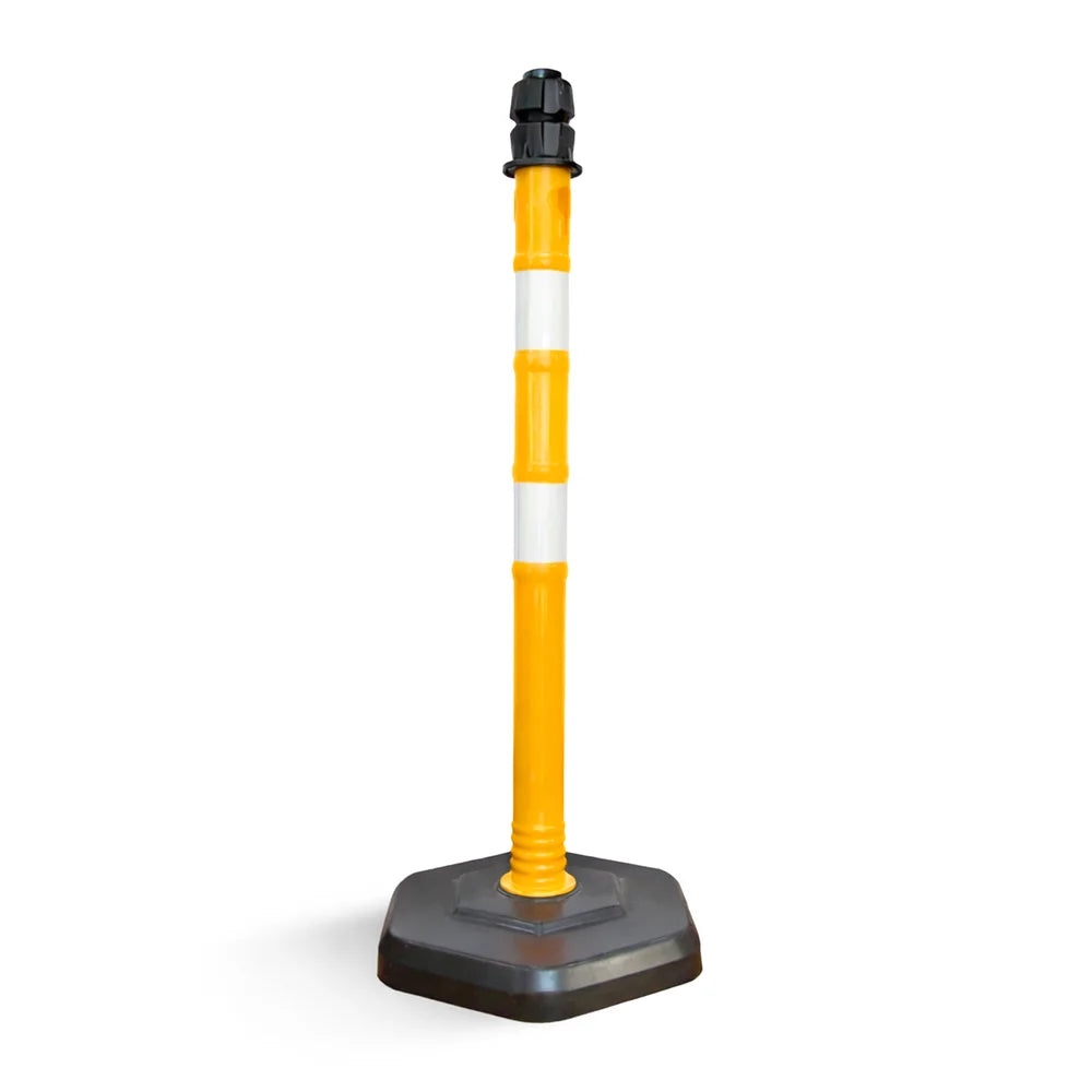 100cm yellow delineator post with PVC weighted base for traffic control and safety