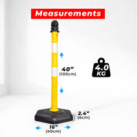 100cm yellow traffic delineator post with PVC base for crowd and road control
