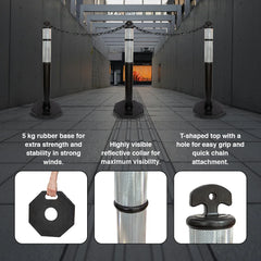 Black 110cm traffic post