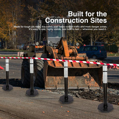 Black construction safety post