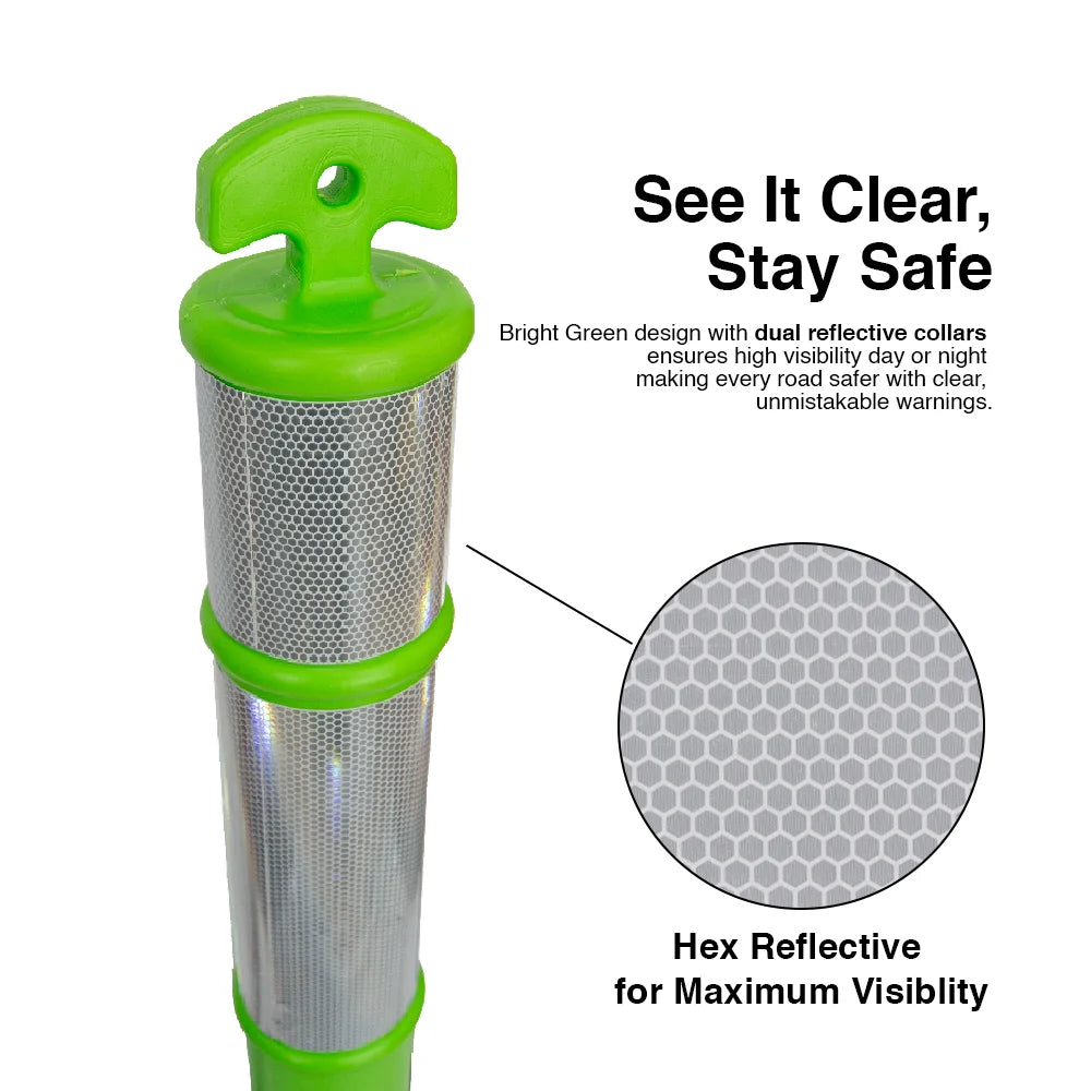 Green safety collar with reflective mesh