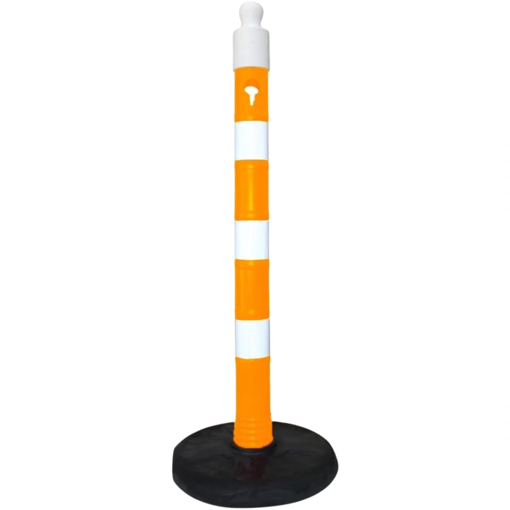 110CM yellow delineator post with weighted PVC base for traffic control and safety