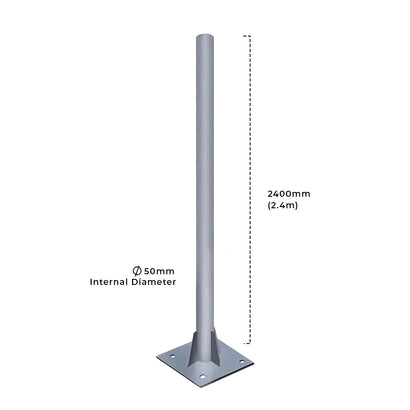 2.4M GI sign post galvanized iron pipe for road sign installation