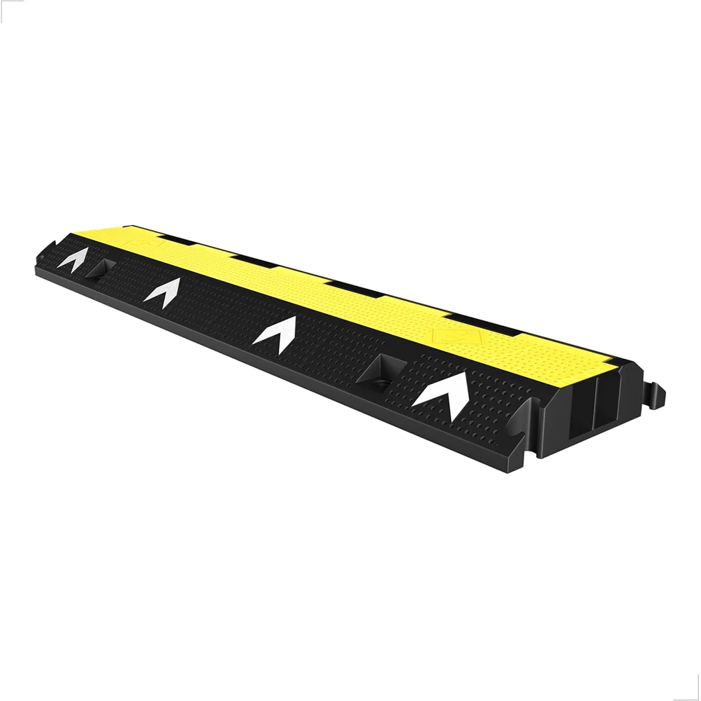 2 channel PVC cable protector ramp with flip open lid for wire and cable safety
