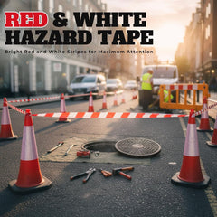 Red White Barrier Tape 3 Inch x 200M | Non Adhesive Warning Tape