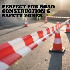 Red White Barrier Tape 3 Inch x 200M | Non Adhesive Warning Tape