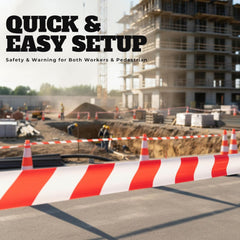 Red White Barrier Tape 3 Inch x 200M | Non Adhesive Warning Tape