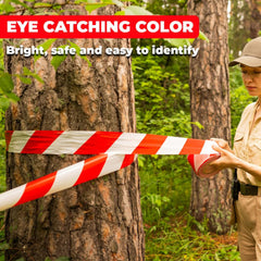 Red White Barrier Tape 3 Inch x 200M | Non Adhesive Warning Tape