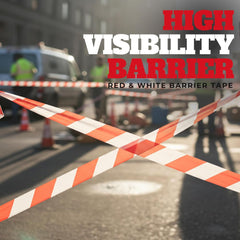 Red White Barrier Tape 3 Inch x 200M | Non Adhesive Warning Tape