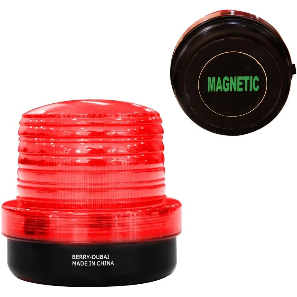 220V red rotating beacon light for hazard and safety indication