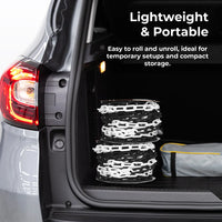 25 meter plastic barrier chain 8mm black and white for crowd control