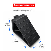 Heavy duty 3.1kg rubber wheel chock for vehicle parking and safety