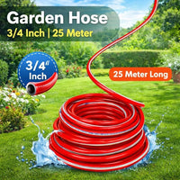 Mermaid 3/4 inch red reinforced water hose 25m for garden watering and utility use