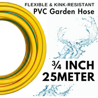 Mermaid 3/4 inch yellow reinforced water hose 25m for garden watering and utility use