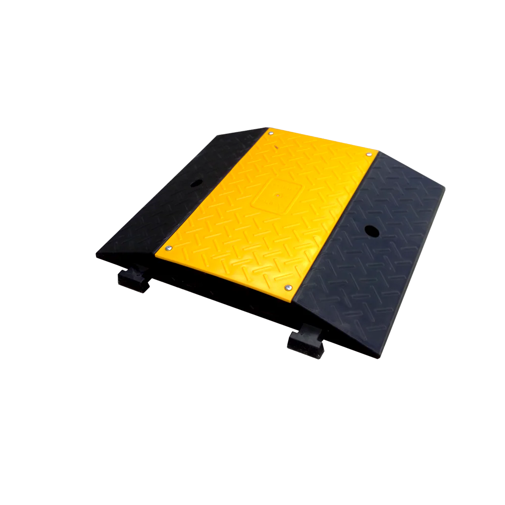 Yellow and black speed bump 
