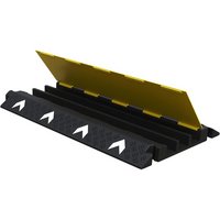 1 meter black and yellow 3 channel floor cable cover ramp for cable protection and safety