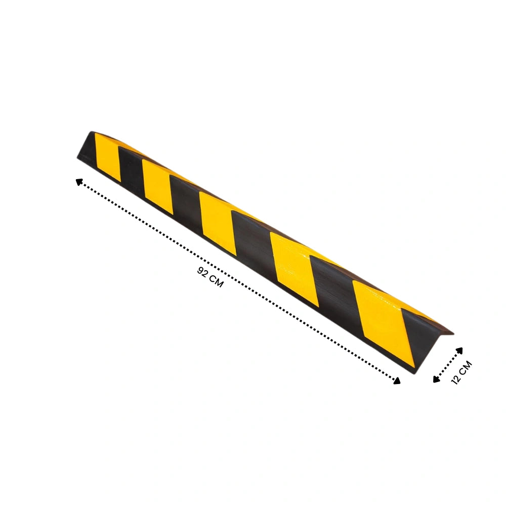 36 inch rubber corner guard black yellow reflective for wall protection
