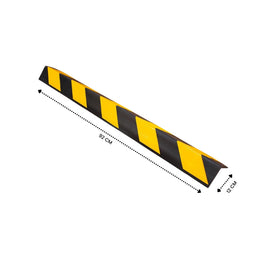 36 inch rubber corner guard black yellow reflective for wall protection