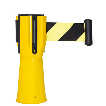 3 meter yellow retractable traffic cone barrier tape by Berry, ideal for marking restricted areas
