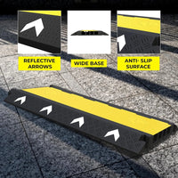 cable protector Ramp with reflective arrows, wide base, and anti-slip surface