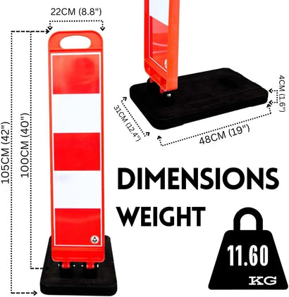 40 inch red foldable panel delineator by Berry for construction zones and traffic guidance