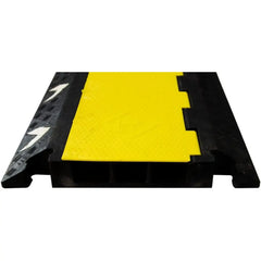3 Channel Floor Cable Cover Ramp Black Yellow