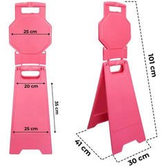 Blank Safety Floor Sign Pink Foldable A-Frame