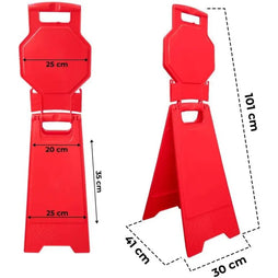 Berry Blank Safety Floor Sign Red Foldable A-Frame