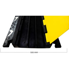 3 Channel Floor Cable Cover Ramp Black Yellow