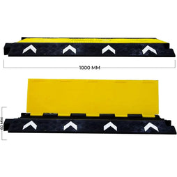 3 Channel Floor Cable Cover Ramp Black Yellow
