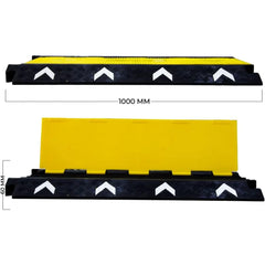 3 Channel Floor Cable Cover Ramp Black Yellow