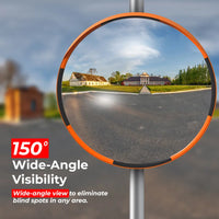 60cm convex parking mirror, premium wide-angle design for traffic and safety monitoring