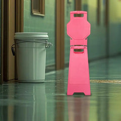 Blank Safety Floor Sign Pink Foldable A-Frame