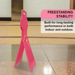 Blank Safety Floor Sign Pink Foldable A-Frame