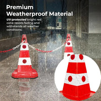 62cm heavy duty reflective PVC traffic cone for road and parking safety