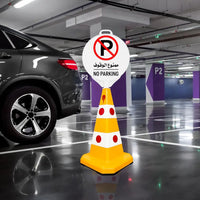Evelux 62cm yellow reflective safety cone for construction and hazard control